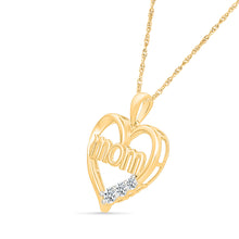 Mom Heart with Diamond Accent Pendant