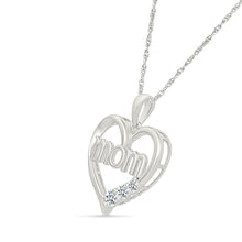 Mom Heart with Diamond Accent Pendant