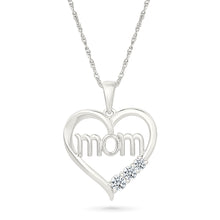 Mom Heart with Diamond Accent Pendant