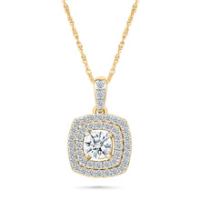 Radiant Cushion Halo Pendant