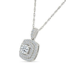 Radiant Cushion Halo Pendant