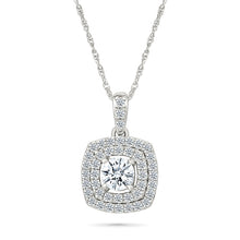 Radiant Cushion Halo Pendant