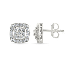 Spangle Diamond Cluster Earrings