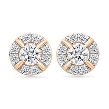 Halo Diamond Stud Earrings