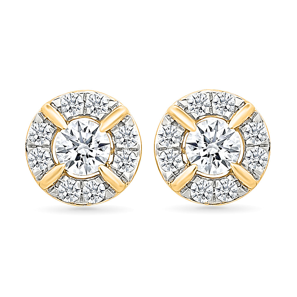 Halo Diamond Stud Earrings