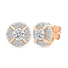 Halo Diamond Stud Earrings