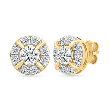 Halo Diamond Stud Earrings