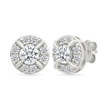 Halo Diamond Stud Earrings