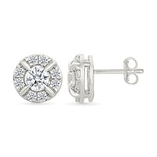Halo Diamond Stud Earrings