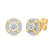 Round Halo Diamond Stud Earrings