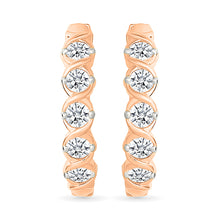 Diamond Studded Hoop Earrings