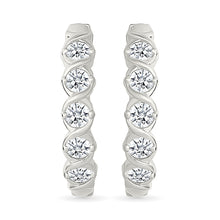 Diamond Studded Hoop Earrings