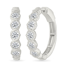 Diamond Studded Hoop Earrings