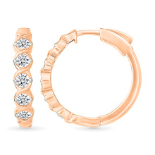 Diamond Studded Hoop Earrings