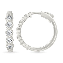 Diamond Studded Hoop Earrings