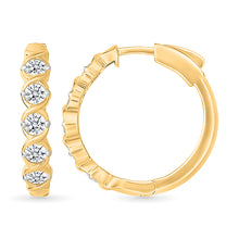 Diamond Studded Hoop Earrings