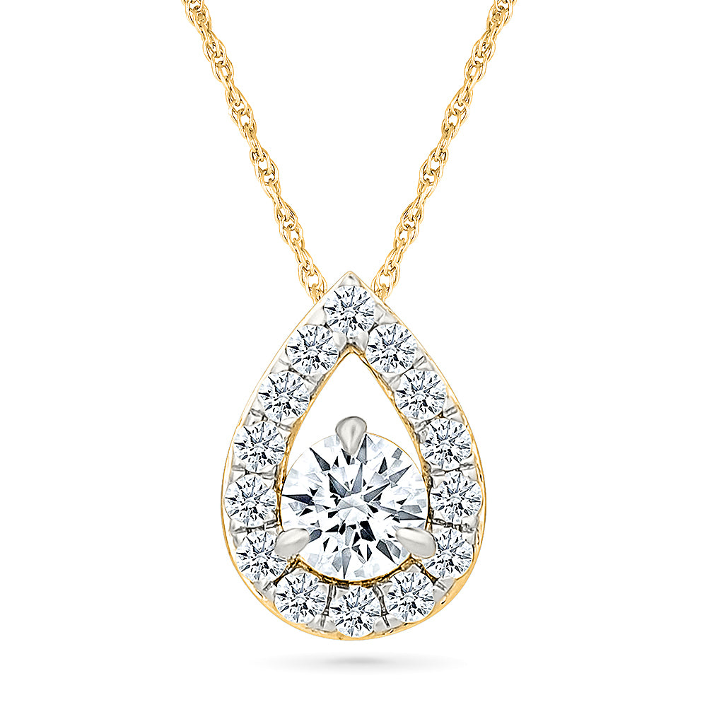 Radiant Tear Diamond Pendant