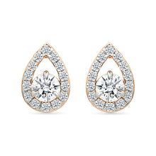 Halo Pear Diamond Earrings