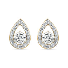 Halo Pear Diamond Earrings