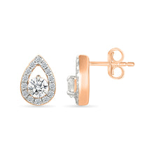 Halo Pear Diamond Earrings