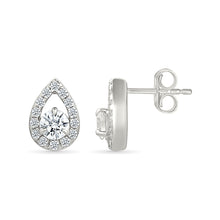 Halo Pear Diamond Earrings