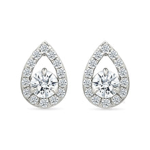 Halo Pear Diamond Earrings