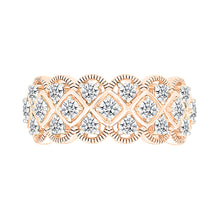Gold & Diamond Grid Ring