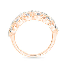 Gold & Diamond Grid Ring