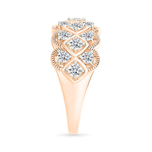 Gold & Diamond Grid Ring