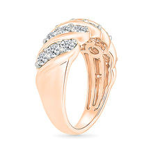 Twirled  Gold & Diamond Diamond Ring