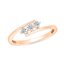 Linear Three-Stone Ring