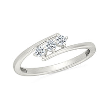 Linear Three-Stone Ring