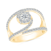 Flowing Swirl Diamond Ring