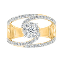 Flowing Swirl Diamond Ring