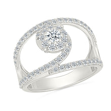 Flowing Swirl Diamond Ring
