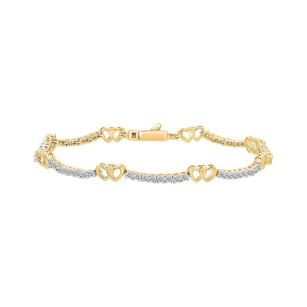 Entwined Hearts Tennis Bracelet