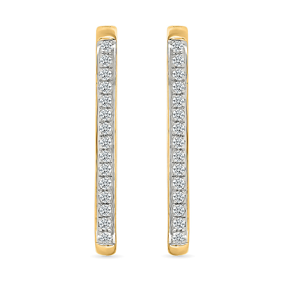 Elegant Diamond Hoops Earrings