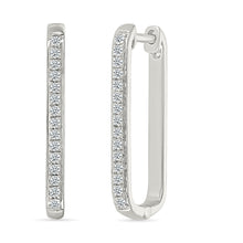Elegant Diamond Hoops Earrings