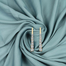 Timeless Twinkle Gold & Diamond Bar Earrings