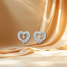 Gleaming Heart Gold & Diamond Studs Earrings