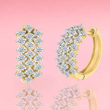 Diamond Cluster Rows Earrings