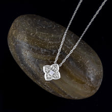 Four-Petal Diamond Flower Pendant